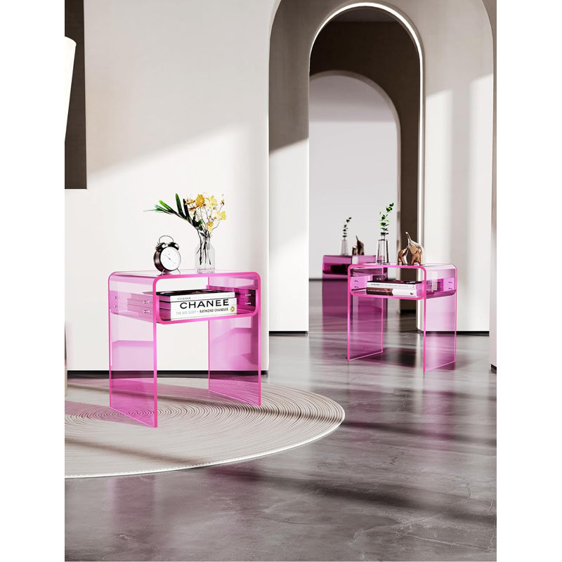 Brayden Studio® Crundwell Solaround Acrylic Side Table Brayden Studio® Crundwell Solaround Acrylic Side Table